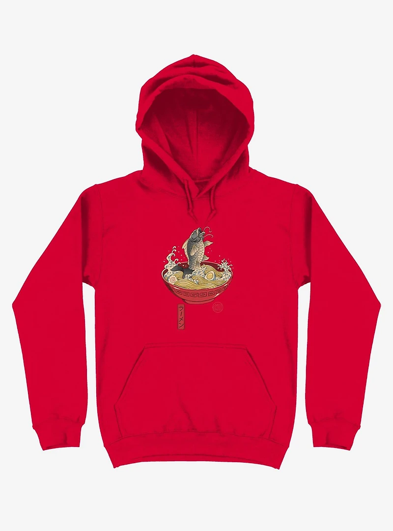 Fish Ramen Red Hoodie