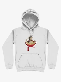 Fish Ramen White Hoodie