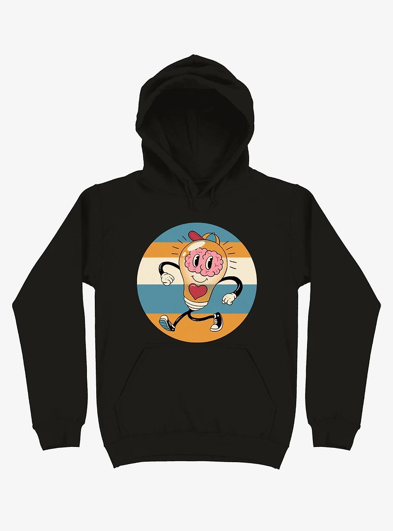 Happy Within Light Bulb Black Hoodie