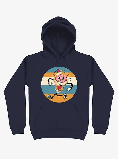 Happy Within Light Bulb Navy Blue Hoodie