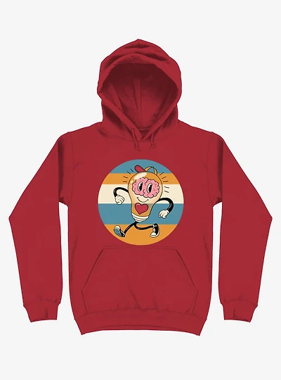Happy Within Light Bulb Red Hoodie