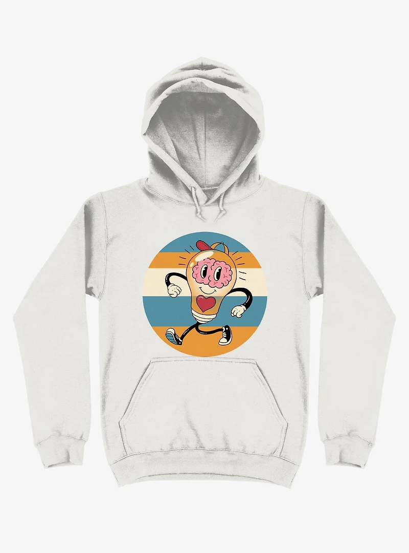 Happy Within Light Bulb White Hoodie