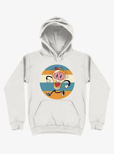 Happy Within Light Bulb White Hoodie