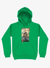 Turtle Stream Kame Ukiyo-e Kelly Green Hoodie