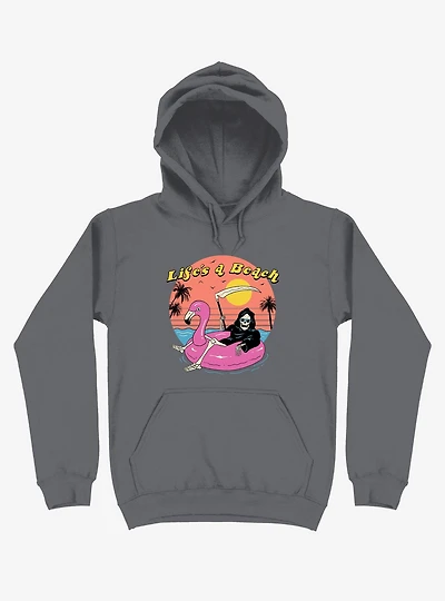 Life's A Beach! Grim Reaper Asphalt Grey Hoodie