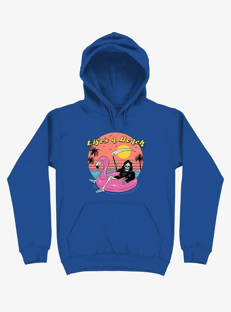 Life's A Beach! Grim Reaper Royal Blue Hoodie