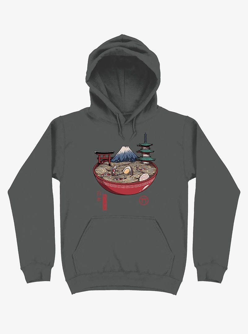 Japanese Ramen Asphalt Grey Hoodie
