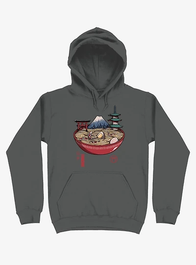Japanese Ramen Asphalt Grey Hoodie