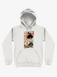 Samurai Sword Ocean Ukiyo-e White Hoodie