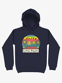 Happy Little Plants Navy Blue Hoodie