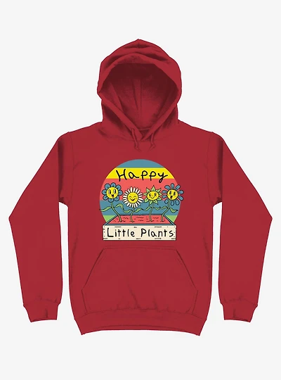 Happy Little Plants Red Hoodie