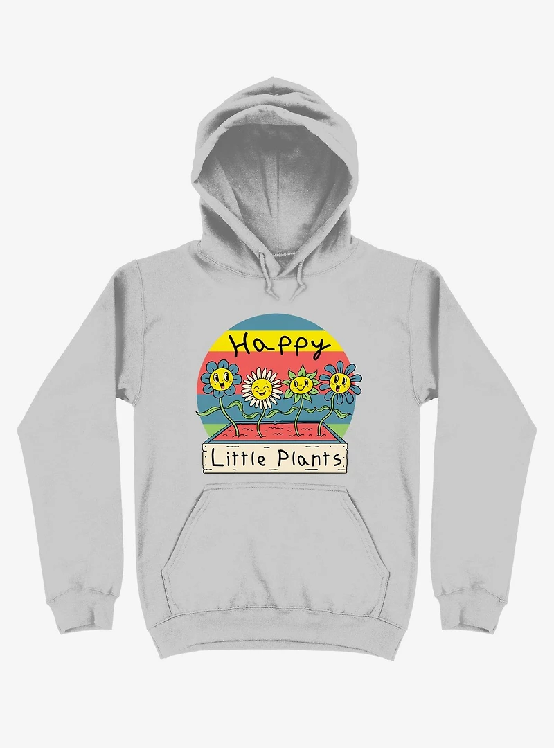 Happy Little Plants Silver Hoodie