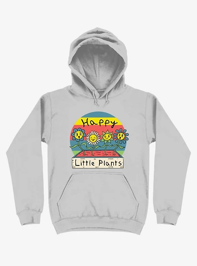 Happy Little Plants Silver Hoodie