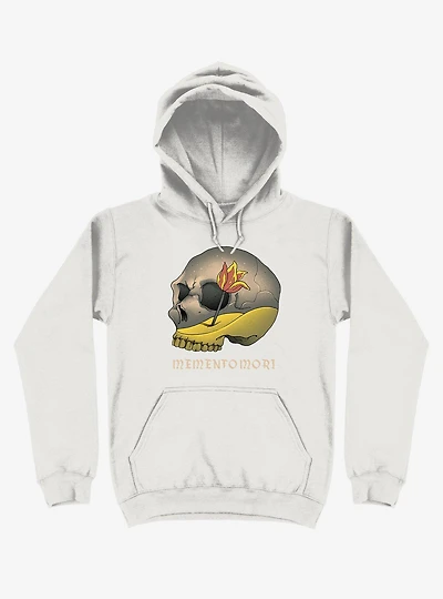 Memento Mori Flower Skull White Hoodie