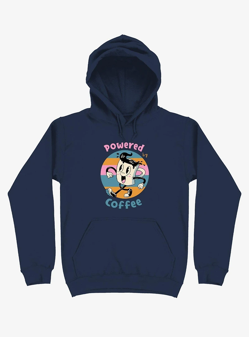Powered By Coffee Navy Blue Hoodie