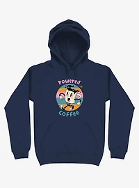 Powered By Coffee Navy Blue Hoodie