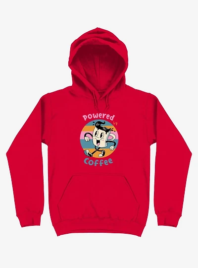 Powered By Coffee Red Hoodie