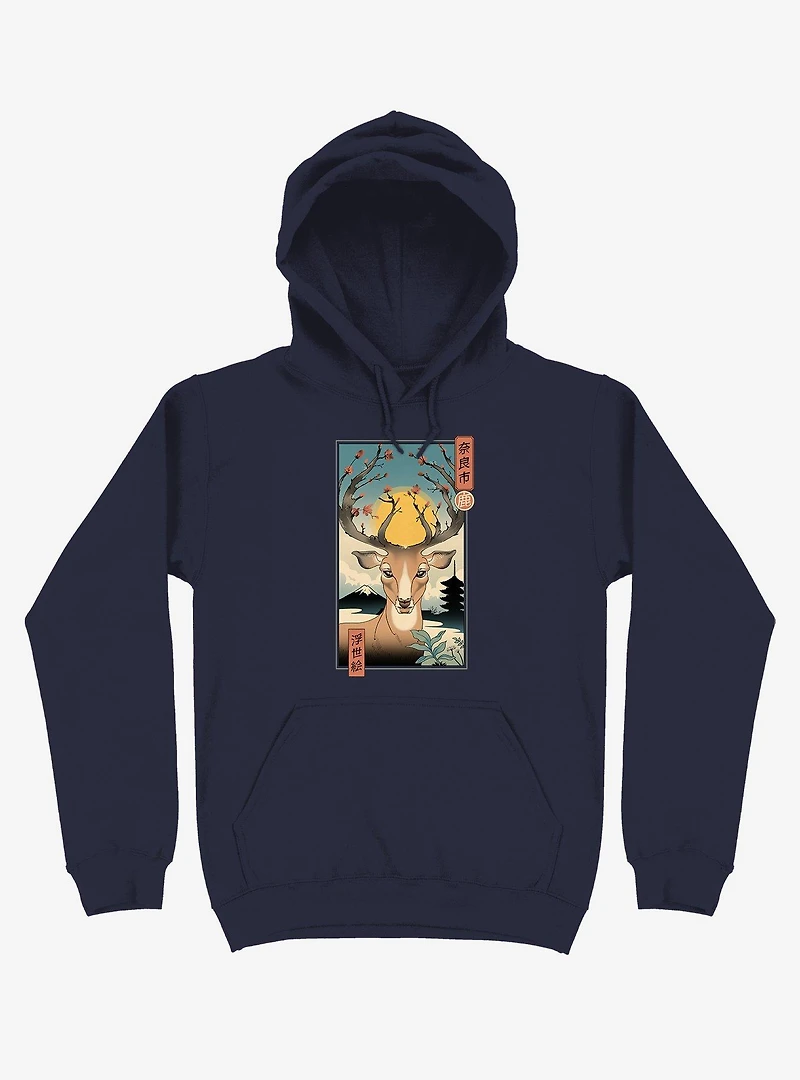 Spring Nara Deer Navy Blue Hoodie