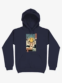 Spring Nara Deer Navy Blue Hoodie