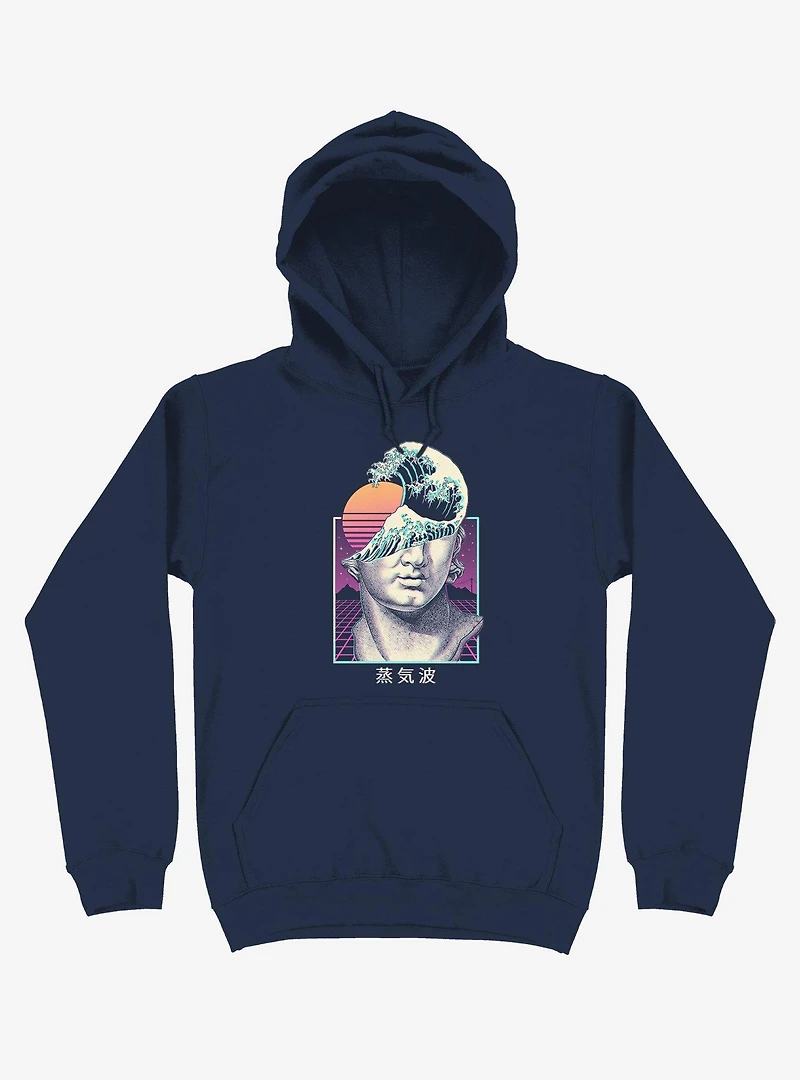 Great Vaporwave Navy Blue Hoodie