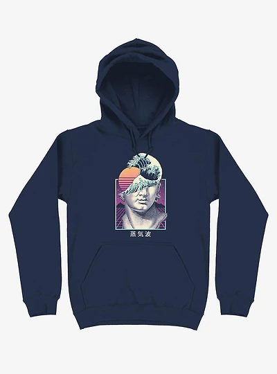 Great Vaporwave Navy Blue Hoodie