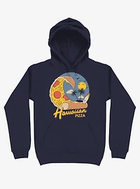 Hawaiian Pizza Navy Blue Hoodie