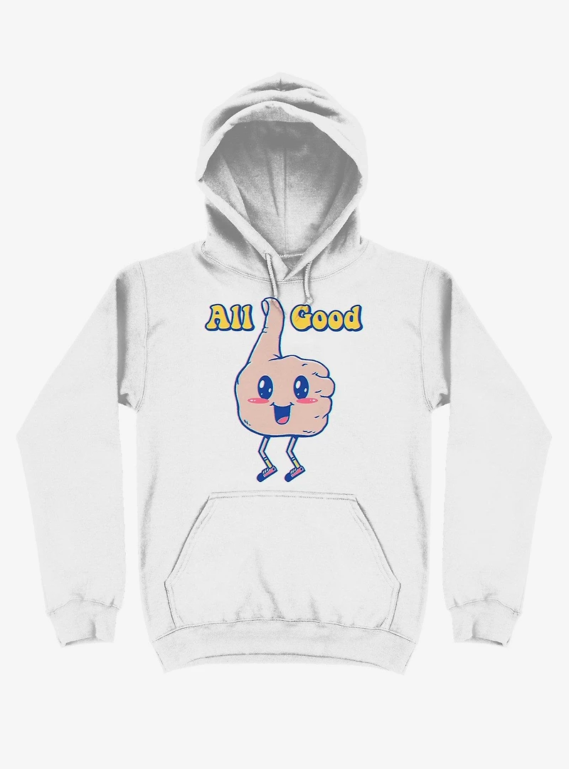 It's All Good Thumbs Up White Hoodie