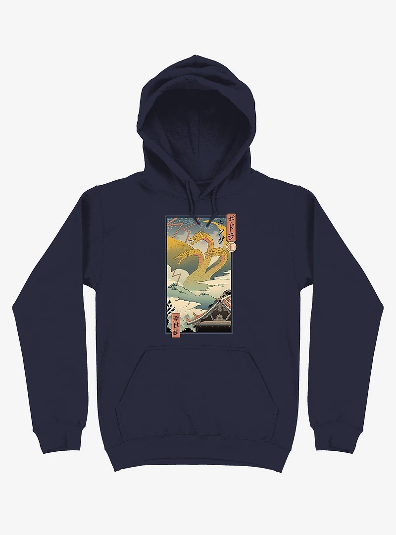 Monster Zero Ukiyo-e Navy Blue Hoodie