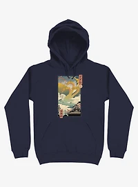 Monster Zero Ukiyo-e Navy Blue Hoodie