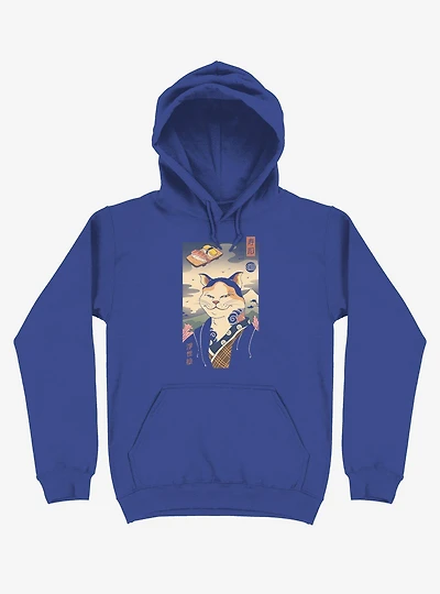 Sushi Nekoyo-e Royal Blue Hoodie