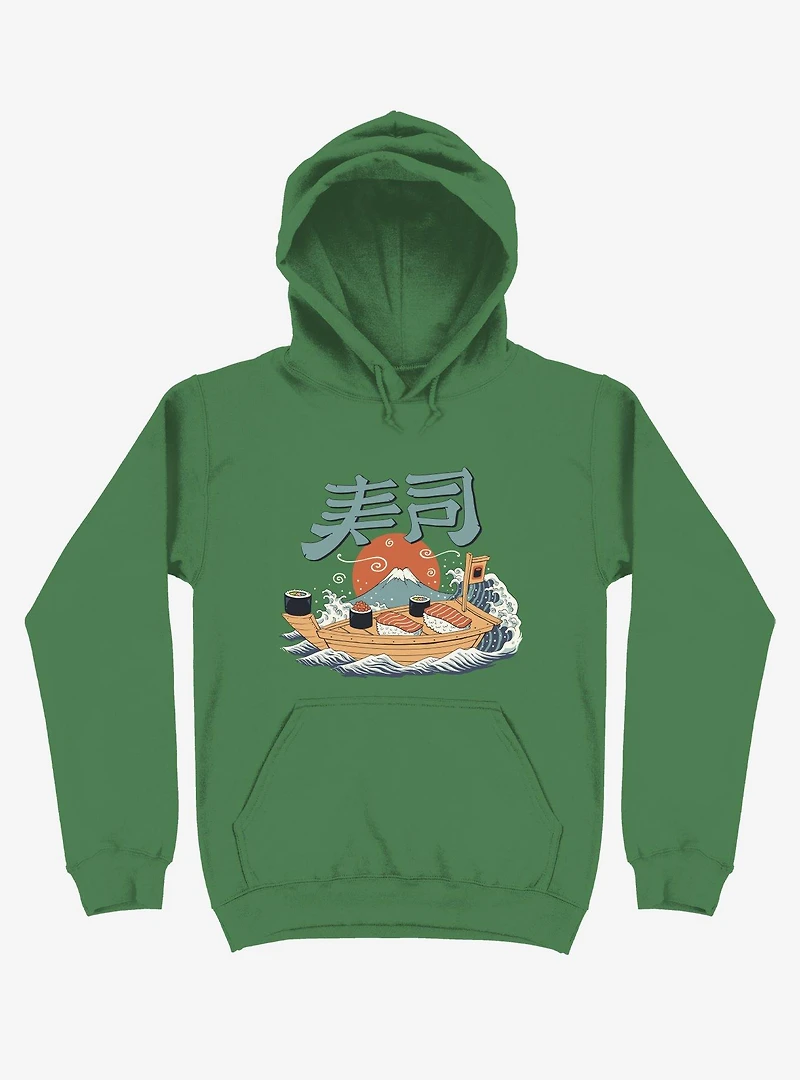 Sushi Pop Boat Kelly Green Hoodie