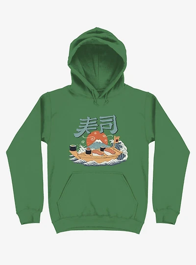 Sushi Pop Boat Kelly Green Hoodie