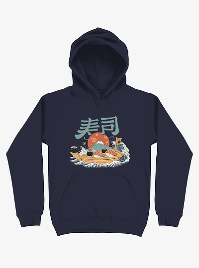 Sushi Pop Boat Navy Blue Hoodie