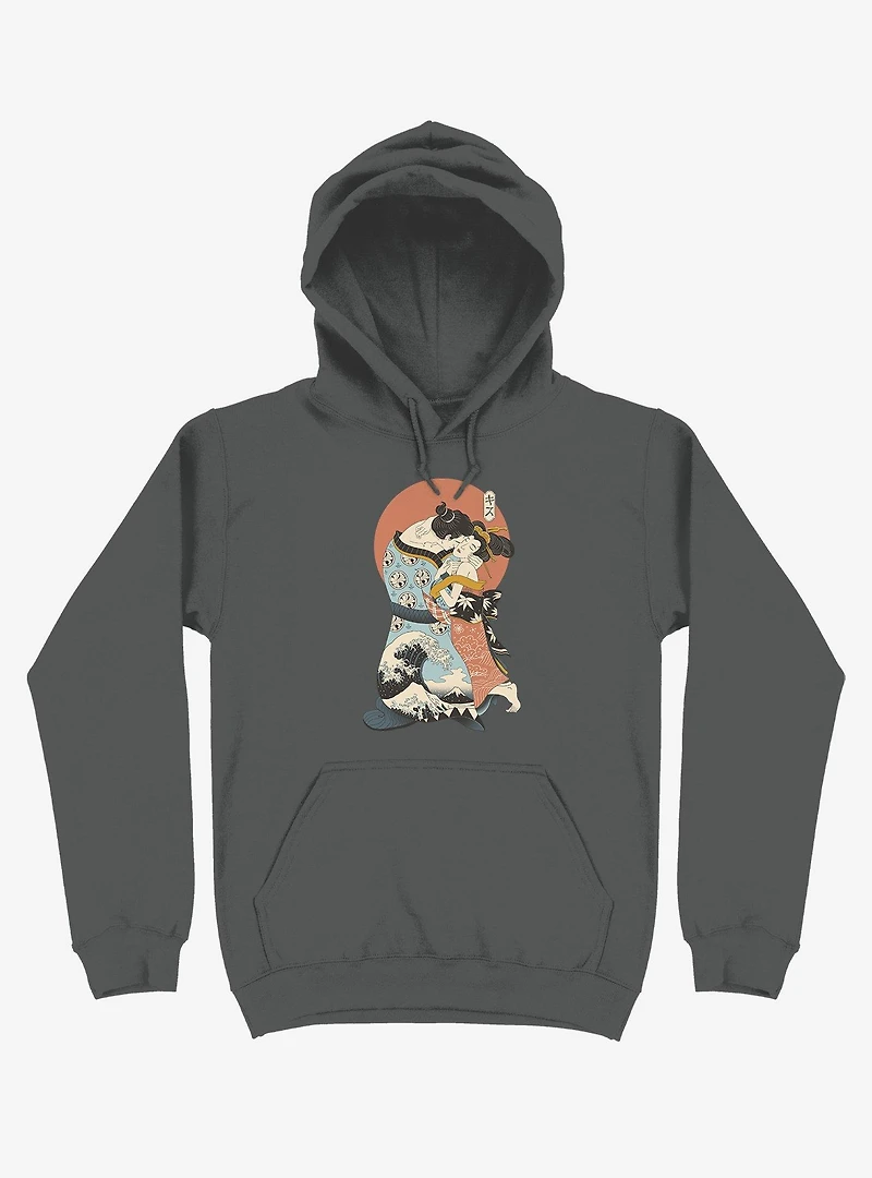 The Kiss Ukiyo-e Asphalt Grey Hoodie