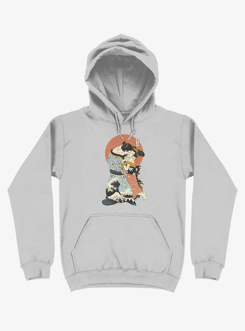 The Kiss Ukiyo-e Silver Hoodie