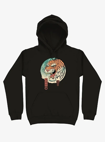 Tiger Ukiyo-e Black Hoodie