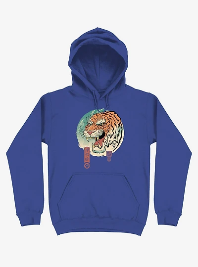 Tiger Ukiyo-e Royal Blue Hoodie