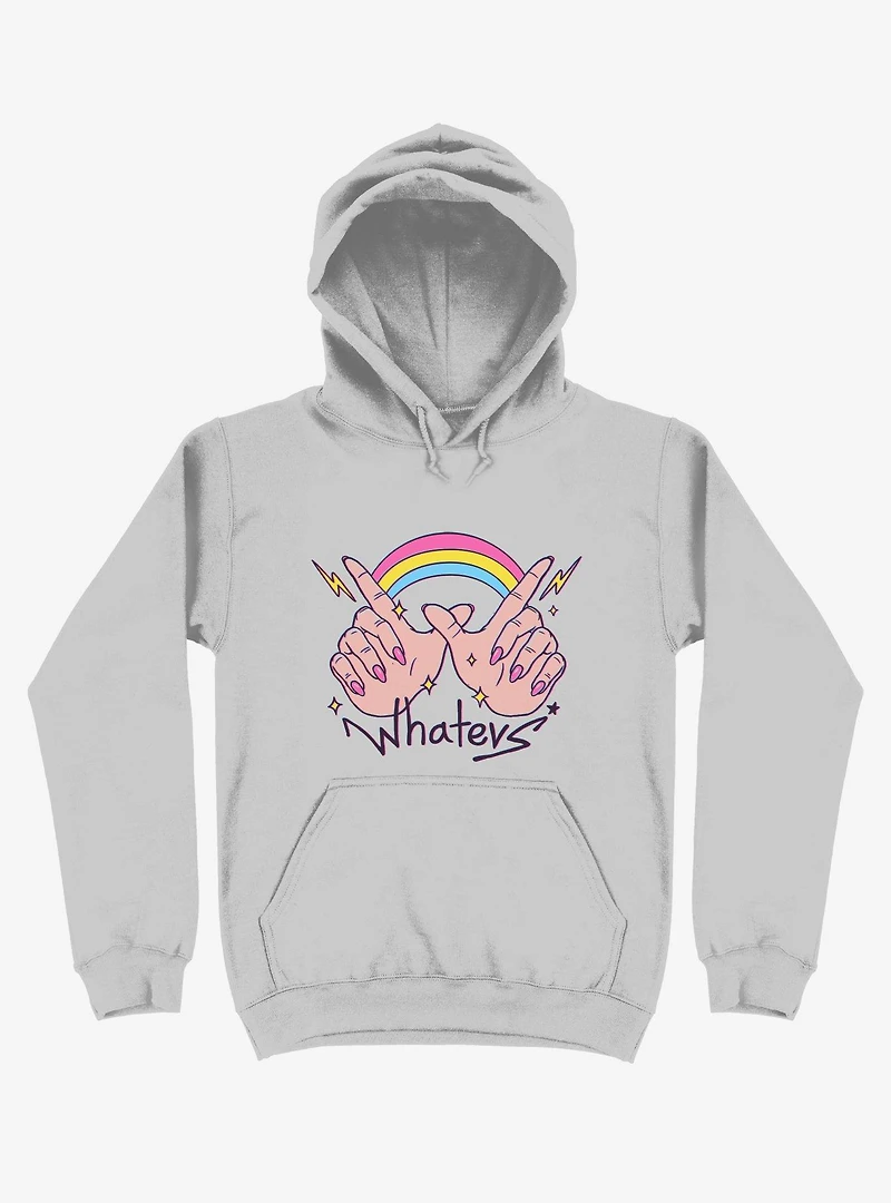 Rainbow Whatevs! Silver Hoodie