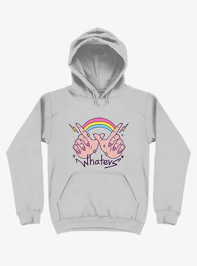 Rainbow Whatevs! Silver Hoodie