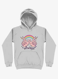 Rainbow Whatevs! Silver Hoodie