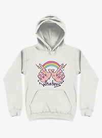 Rainbow Whatevs! White Hoodie