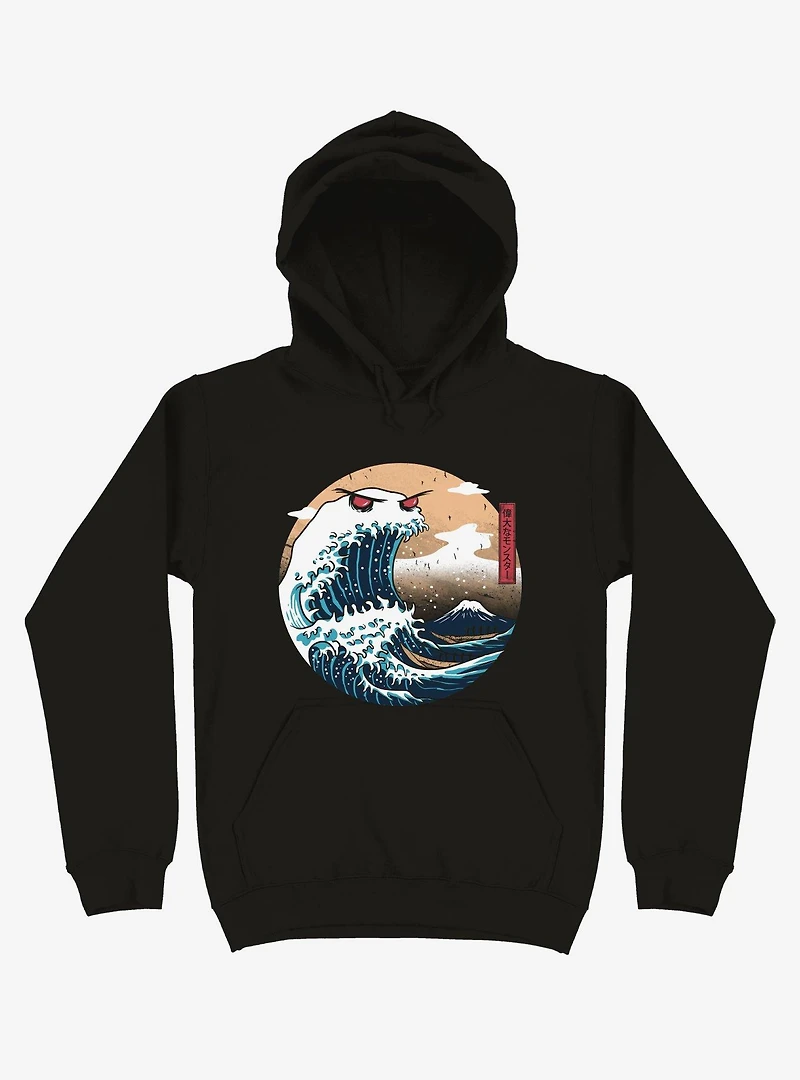 The Great Monster Off Kanagawa Black Hoodie