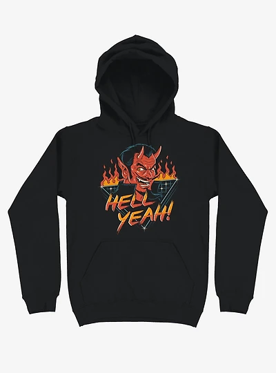Hell Yeah! Devil Flames Black Hoodie