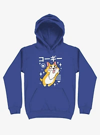 Kawaii Corgi Royal Blue Hoodie