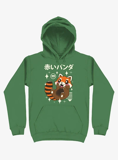 Kawaii Panda Kelly Green Hoodie