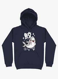 Kawaii Shark Navy Blue Hoodie