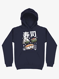 Kawaii Sushi Navy Blue Hoodie