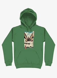 Ancient Moth Ukiyo-e Kelly Green Hoodie