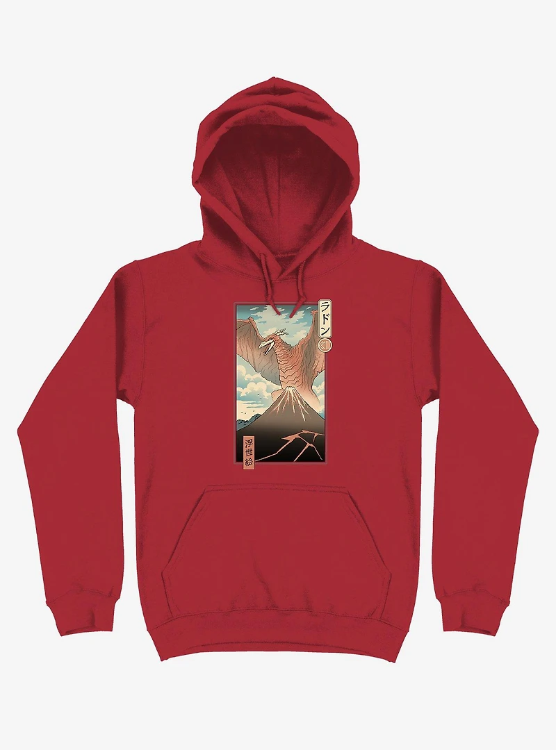 Irradiated Kaiju Ukiyo-e Red Hoodie