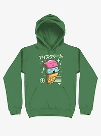 Kawaii Ice Cream Kelly Green Hoodie